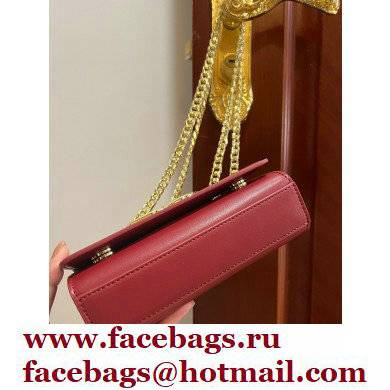 Dolce  &  Gabbana Calfskin 3.5 Chain phone bag Dark Red